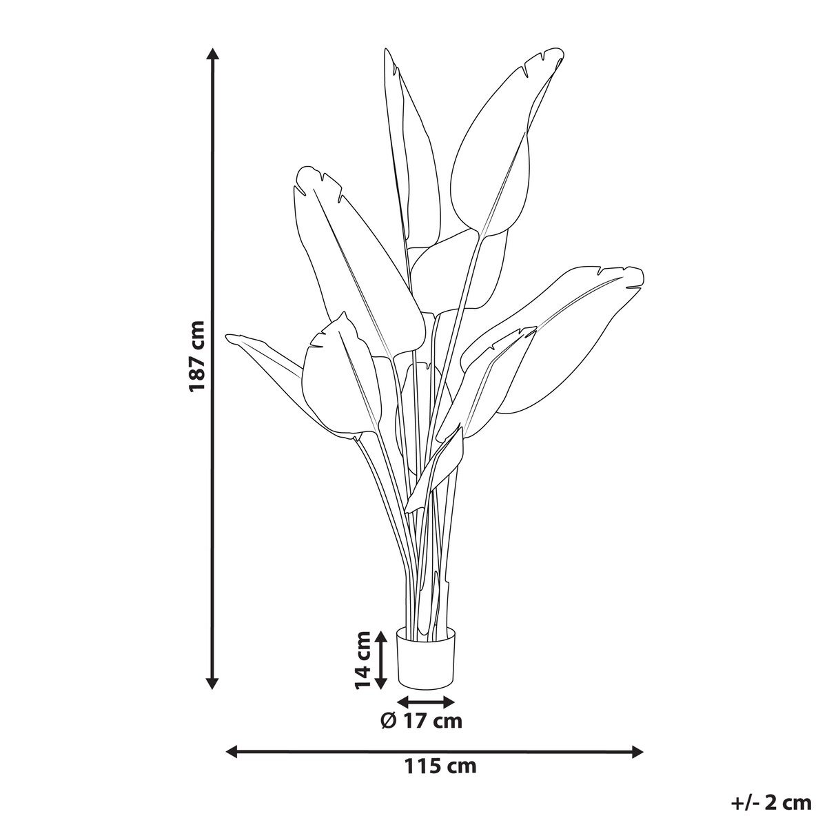Sztuczna roślina BANANA TREE 187 cm Zielony