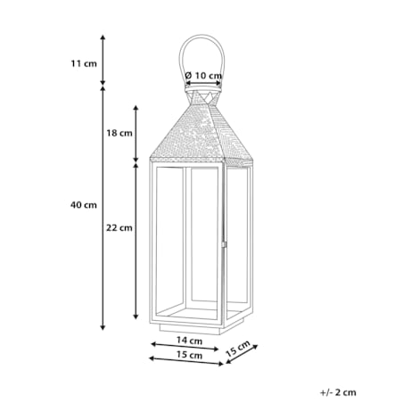 Lampion stalowy 40 cm srebrny BALI