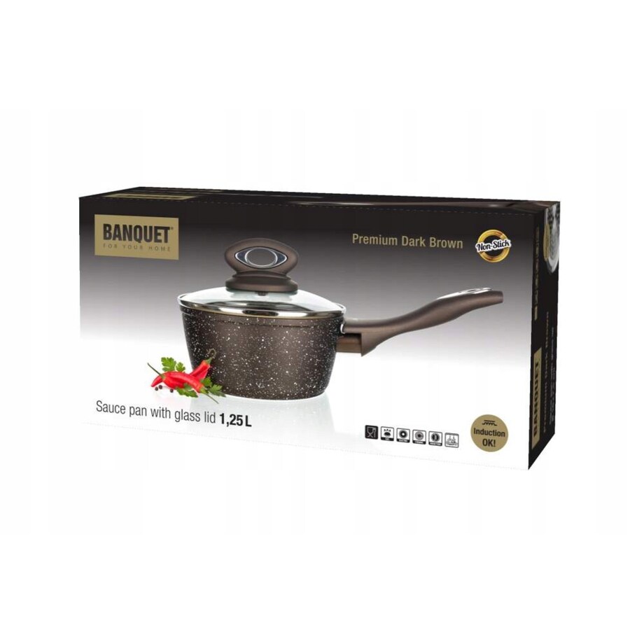 GARNEK RONDEL 1,25 L GRANITE BROWN BANQUET SOLINDY mały przydatny w kuchni