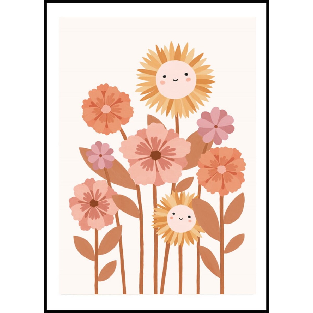 Poster Story, Plakat, Obraz - Radosne Kwiatki, wymiary 70 x 100 cm