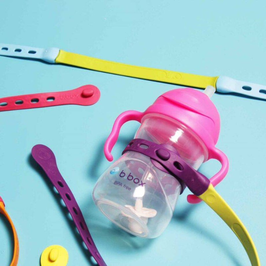 Smycz do bidonu ze słomką 240 ml dla dziecka Lemon Sherbet b.box