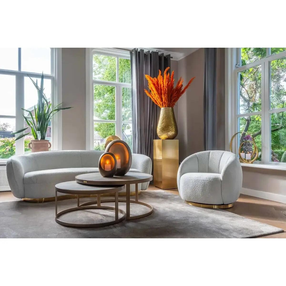 Elegancki stolik kawowy Bloomville 7523 Richmond Interiors klasyczny metalowy złoty