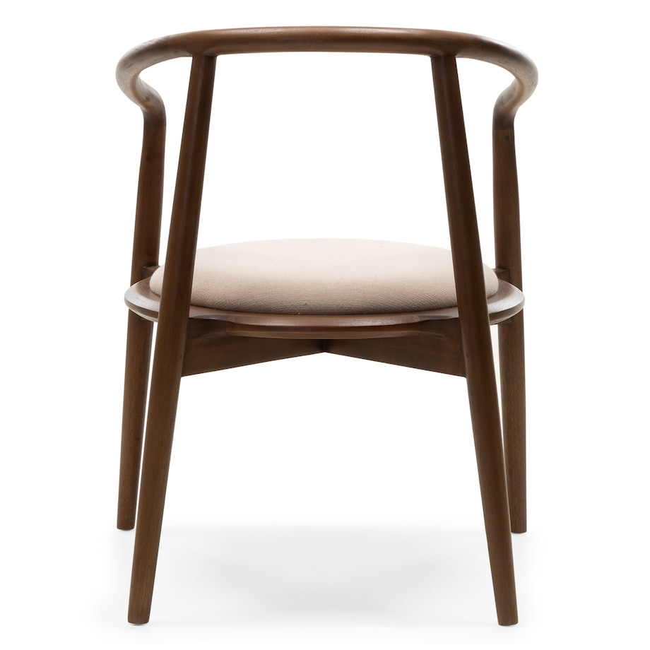 Krzesło drewniane CHARLOTTA 80x60x57 cm orzech-beż zaokrąglone