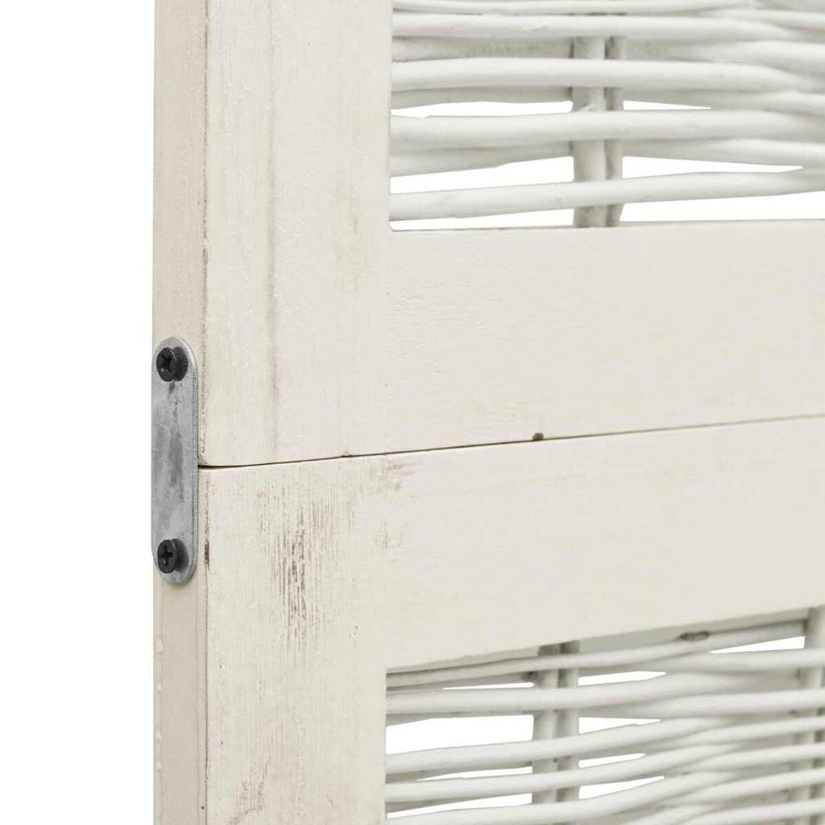 vidaXL Parawan pokojowy, 3-panelowy, biały, lite drewno paulowni