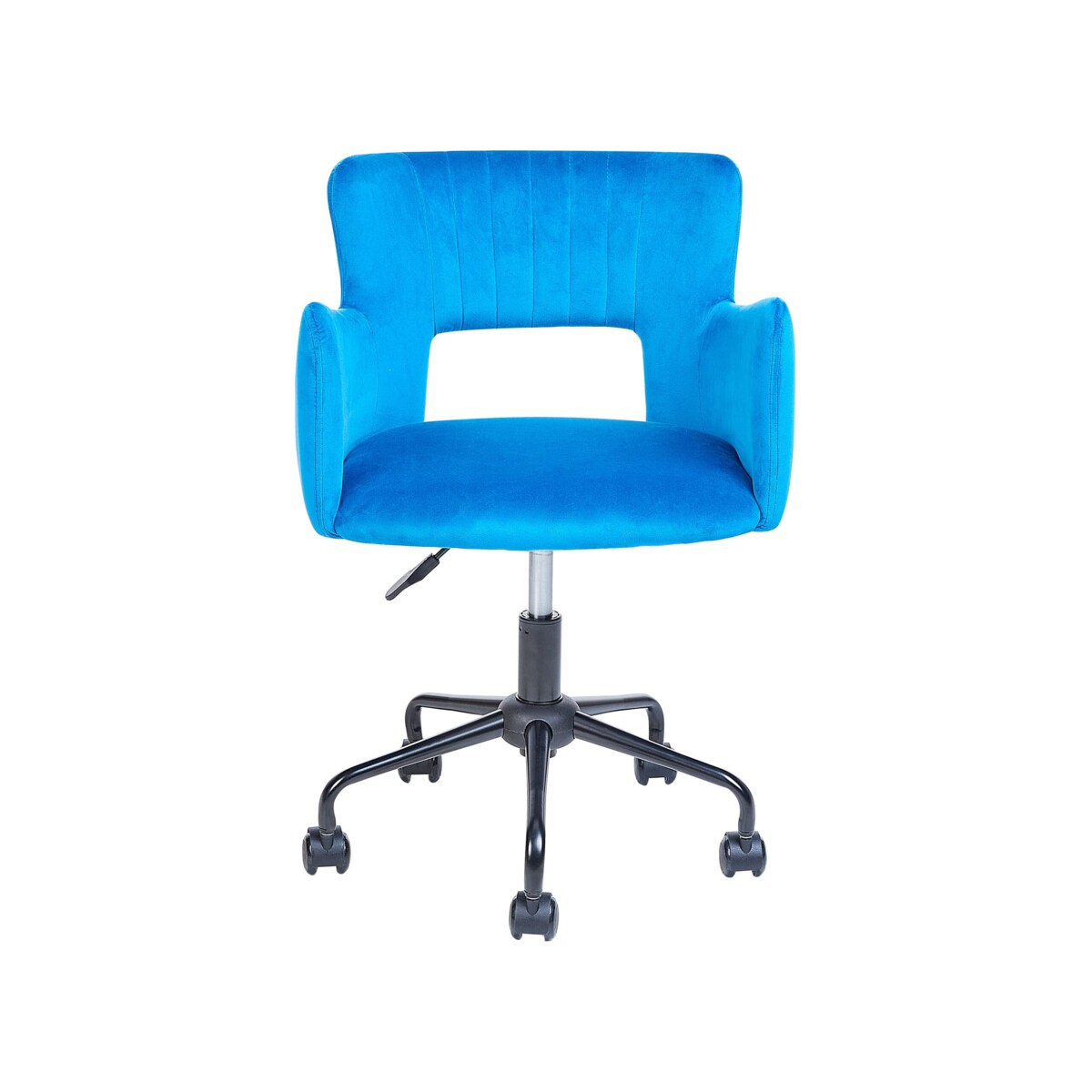Krzesło biurowe regulowane welurowe niebieskie SANILAC