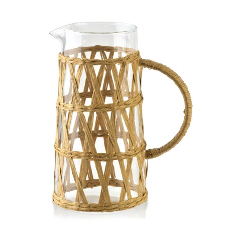 MODERN KITCHEN Dzbanek szklany 1.1L 10x8x19.5cm w oplocie boho