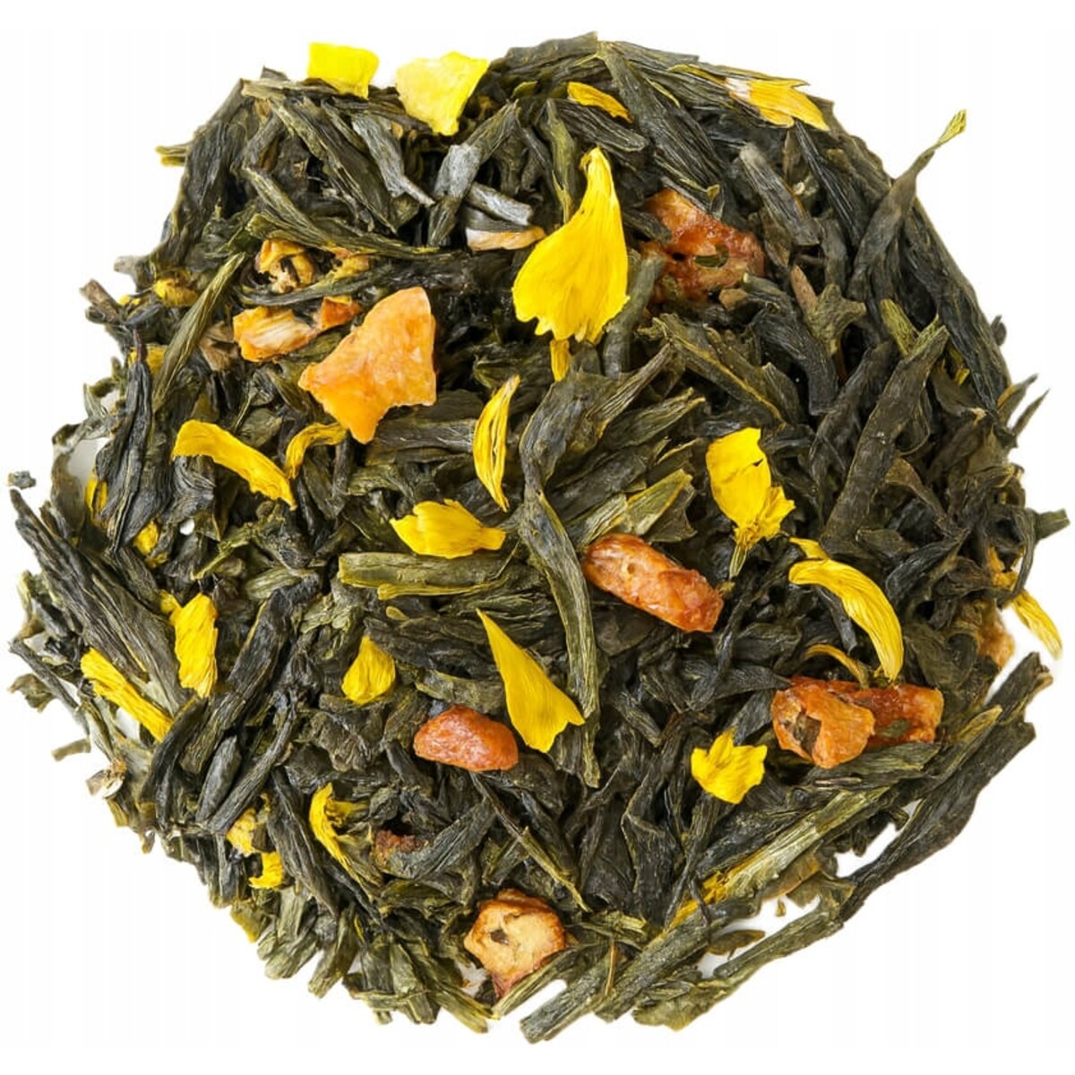 Herbata zielona MADAM BUTTERFLY premium brzoskwinie kwiat słonecznika 100g - herbata liściasta sypana mieszanka napar susz