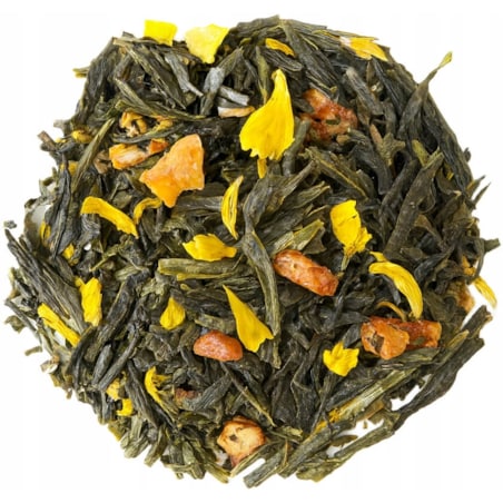 Herbata zielona MADAM BUTTERFLY premium brzoskwinie kwiat słonecznika 100g - herbata liściasta sypana mieszanka napar susz