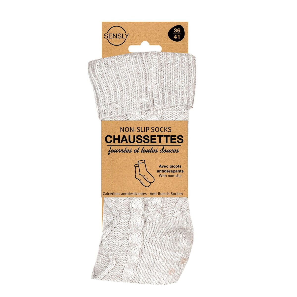 SKARPETY OCIEPLANE plecione 36-41 szare z poliestru