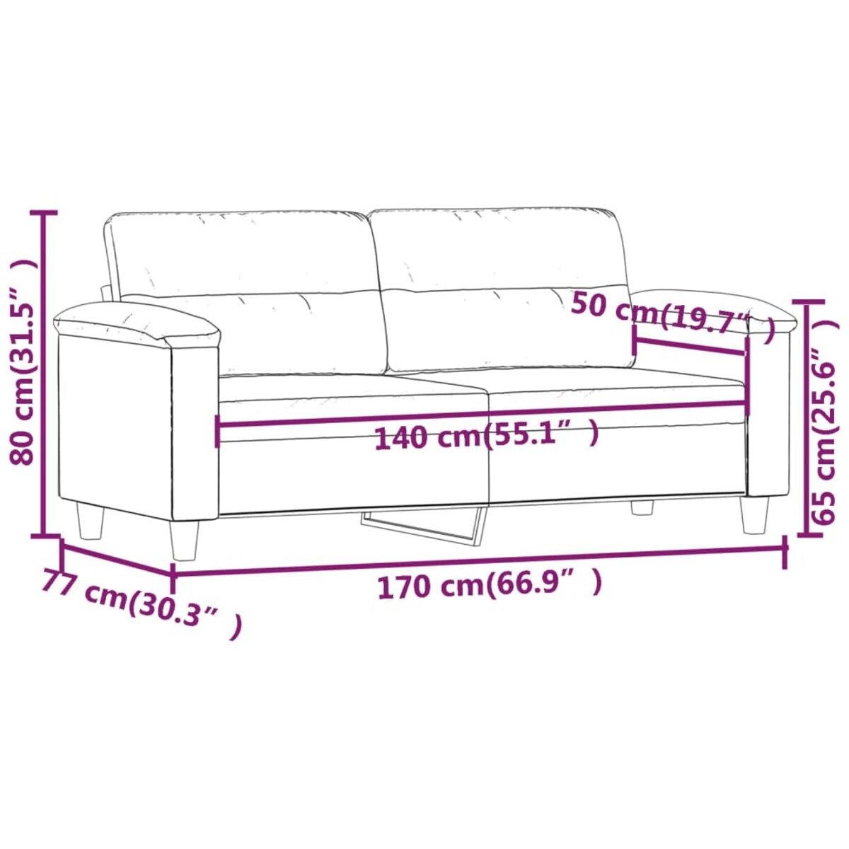 vidaXL 2-osobowa sofa, czarna, 140 cm, sztuczna skóra