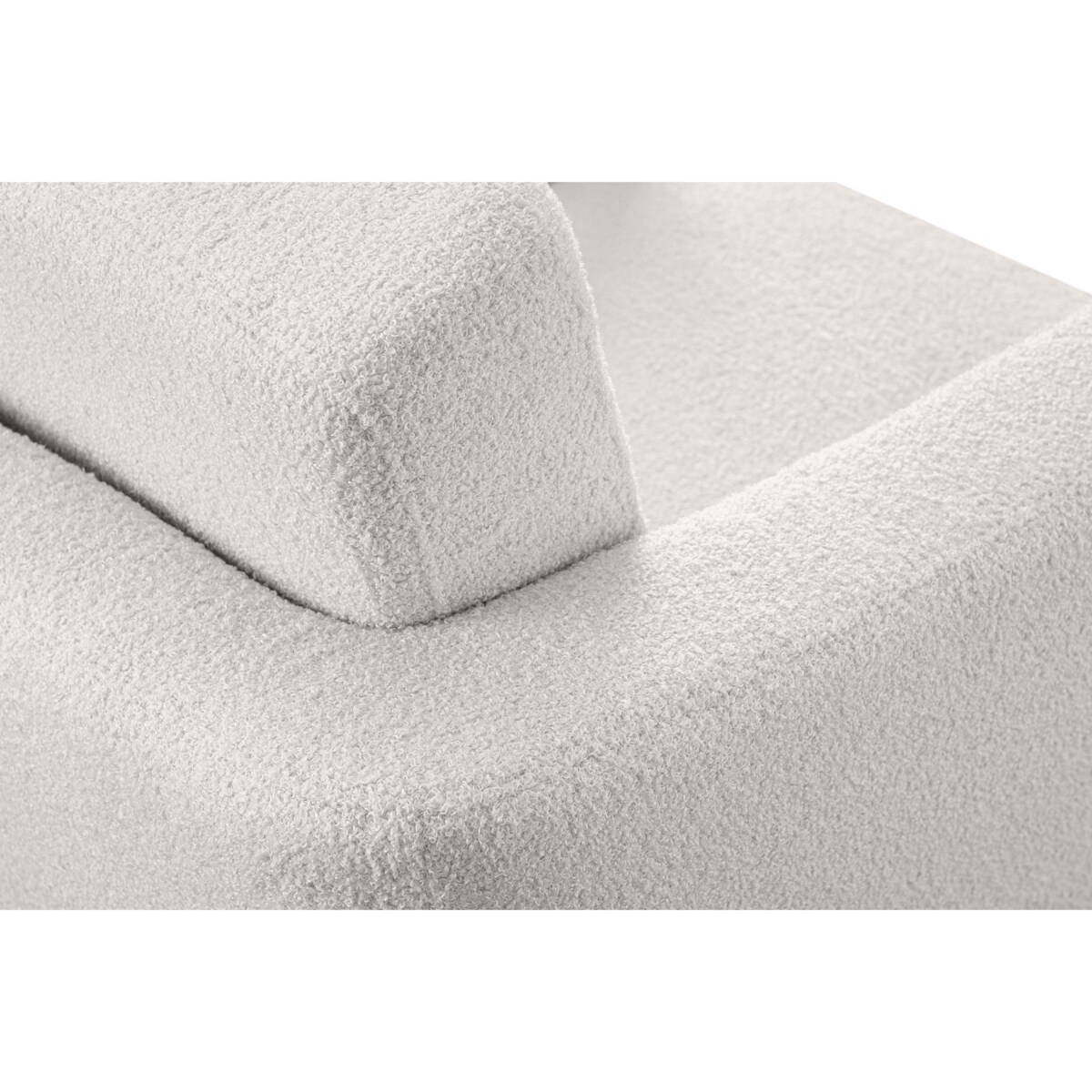 KONSIMO TAGIO Biały skandynawski fotel z tkaniny jagnięcej