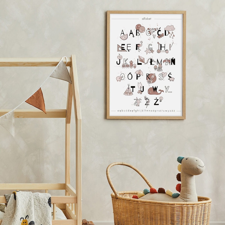 Plakat dla dzieci Alfabet boho 4 50x70