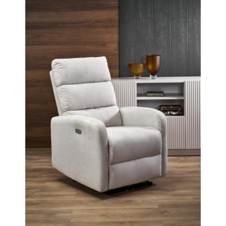 Fotel rozkładany CARINIO jasny beżowy z funkcją masażu