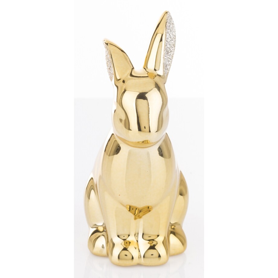 Dekoracja - złota figurka królika 12x9x5 cm CONIGLIO DORATO