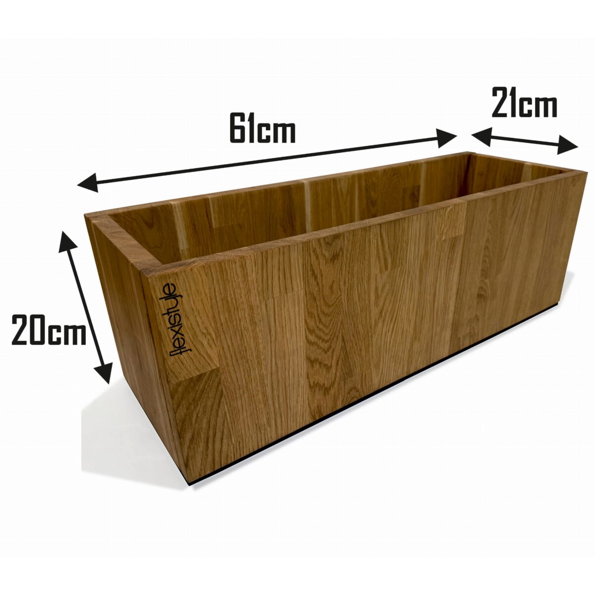 Donica drewniana dębowa na taras do salonu 60x40x20cm
