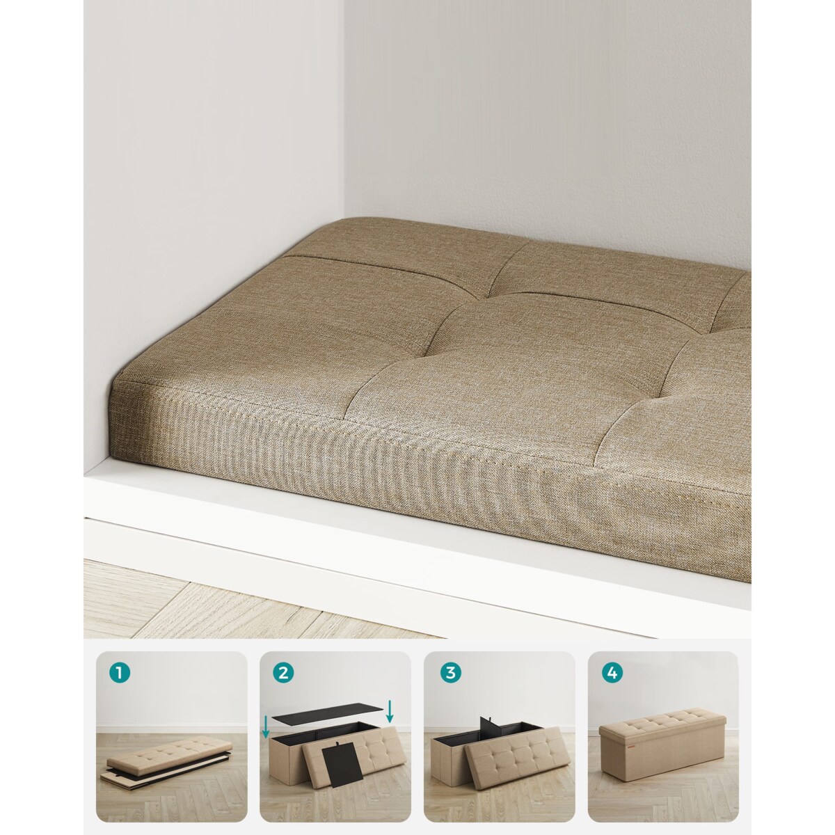 Pufa 110X38X38 Cm Jasny Taupe