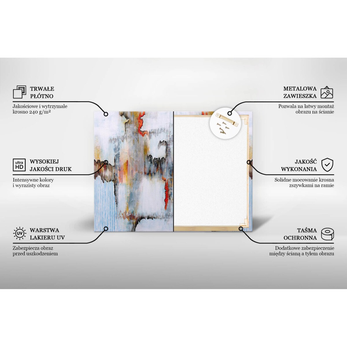 Obraz na płótnie Abstrakcyjne malarstwo, 60x60 cm