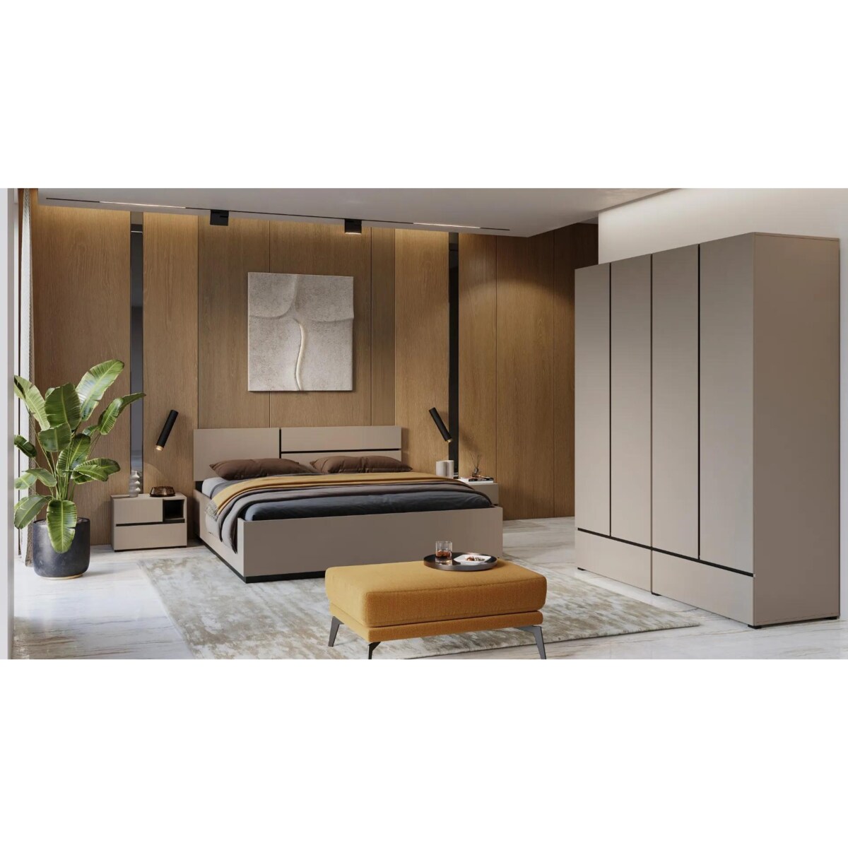 Łóżko CROSS 180x200 congo/czarne z pojemnikiem