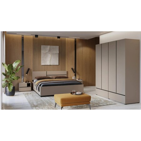 Łóżko CROSS 180x200 congo/czarne z pojemnikiem