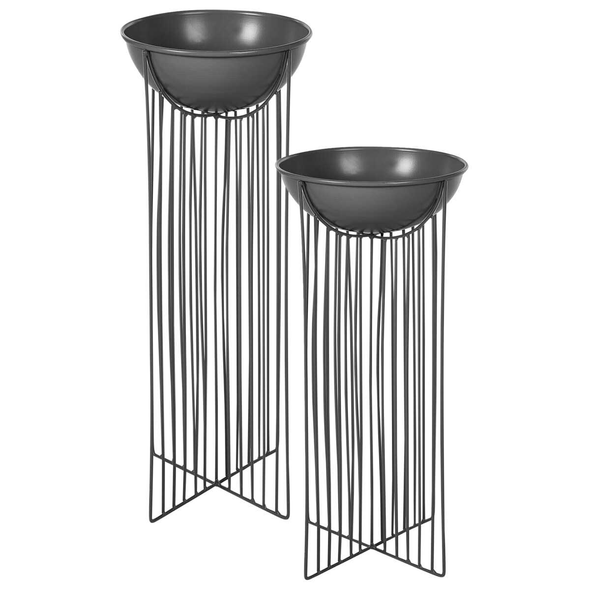 Zestaw 2 donic na nóżkach FICARIA Metal 22 cm Czarny