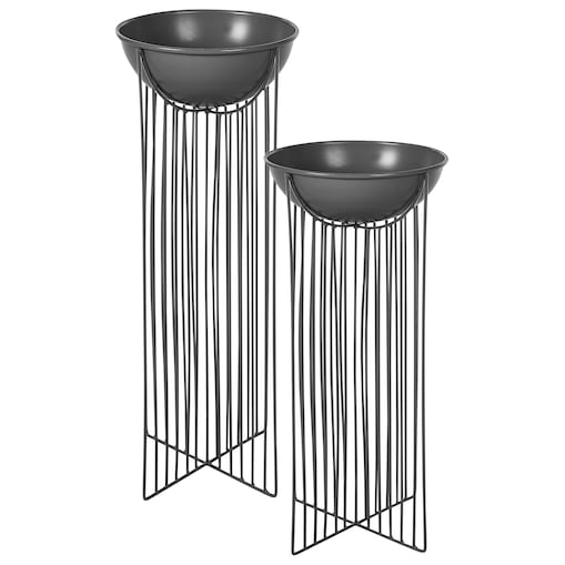 Zestaw 2 donic na nóżkach FICARIA Metal 22 cm Czarny