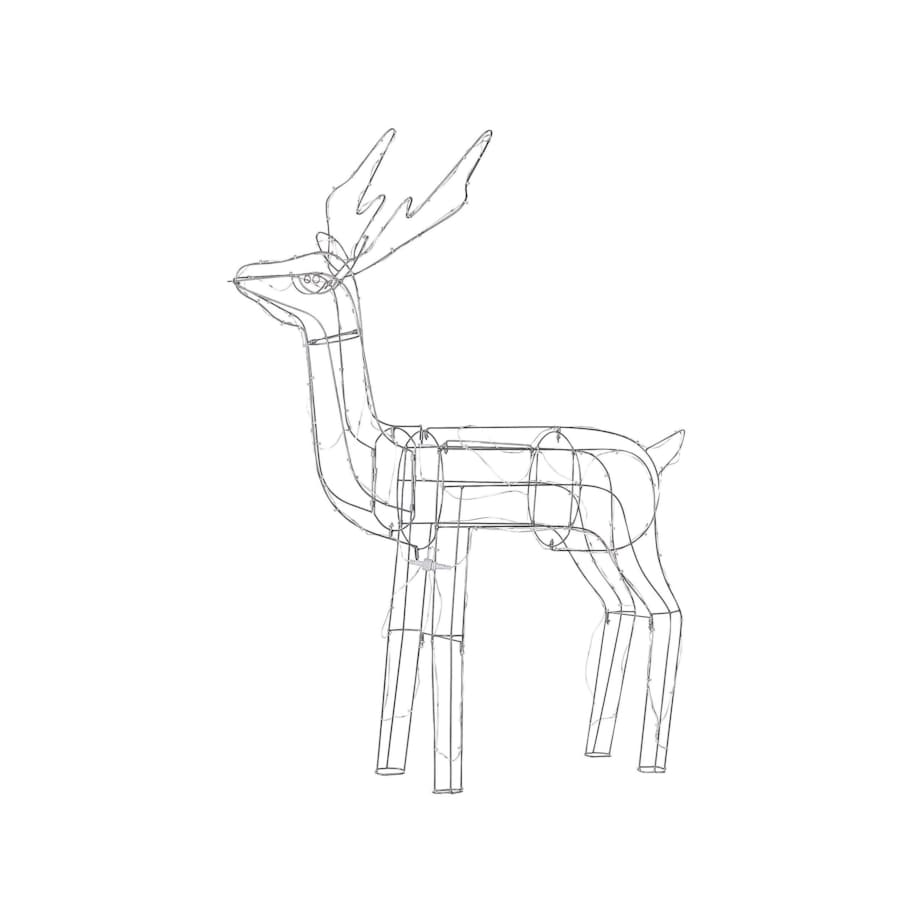 Dekoracja ogrodowa LED jeleń 117 cm srebrna LAUGAR