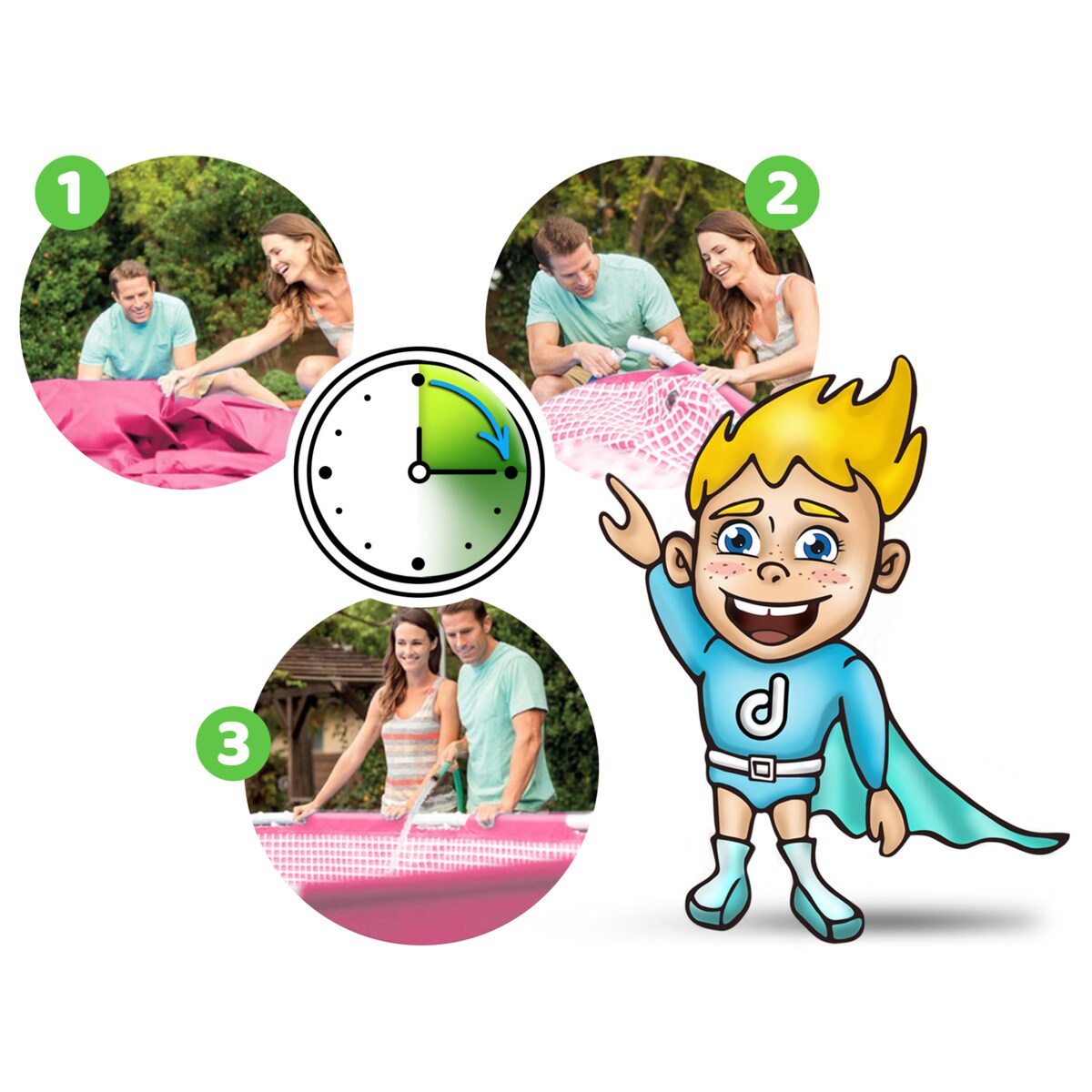 Basen ogrodowy stelażowy 220x150cm Intex 28266 + mata gratis