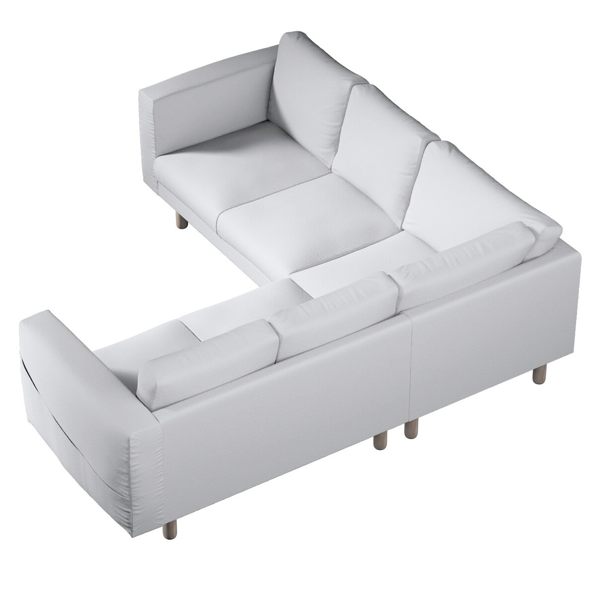 Pokrowiec na sofę narożną Norsborg 4-osobową, biała bukla, 213 x 213 x 85 cm, Boucle Teddy