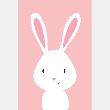 Plakat dla dzieci Królik różowy 50x70