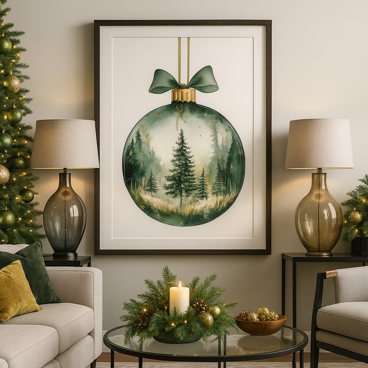 Plakat Bombka Zielona 70cm x 100cm