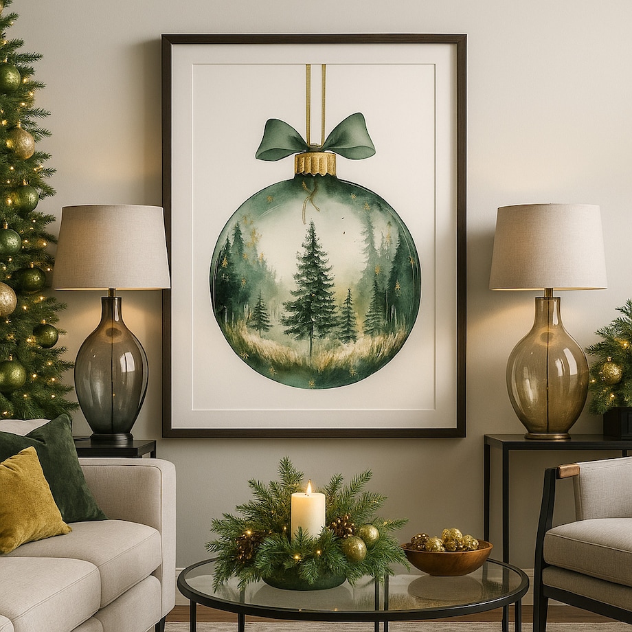 Plakat Bombka Zielona 70cm x 100cm