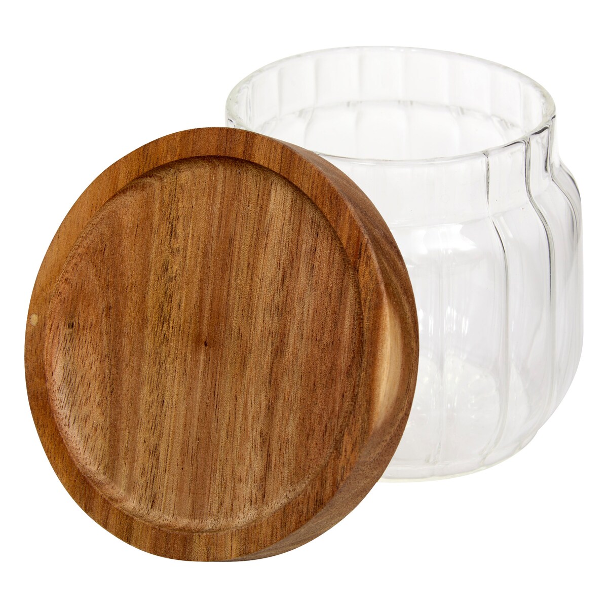 Szklany pojemnik na żywność HARMONY z drewnianą pokrywką