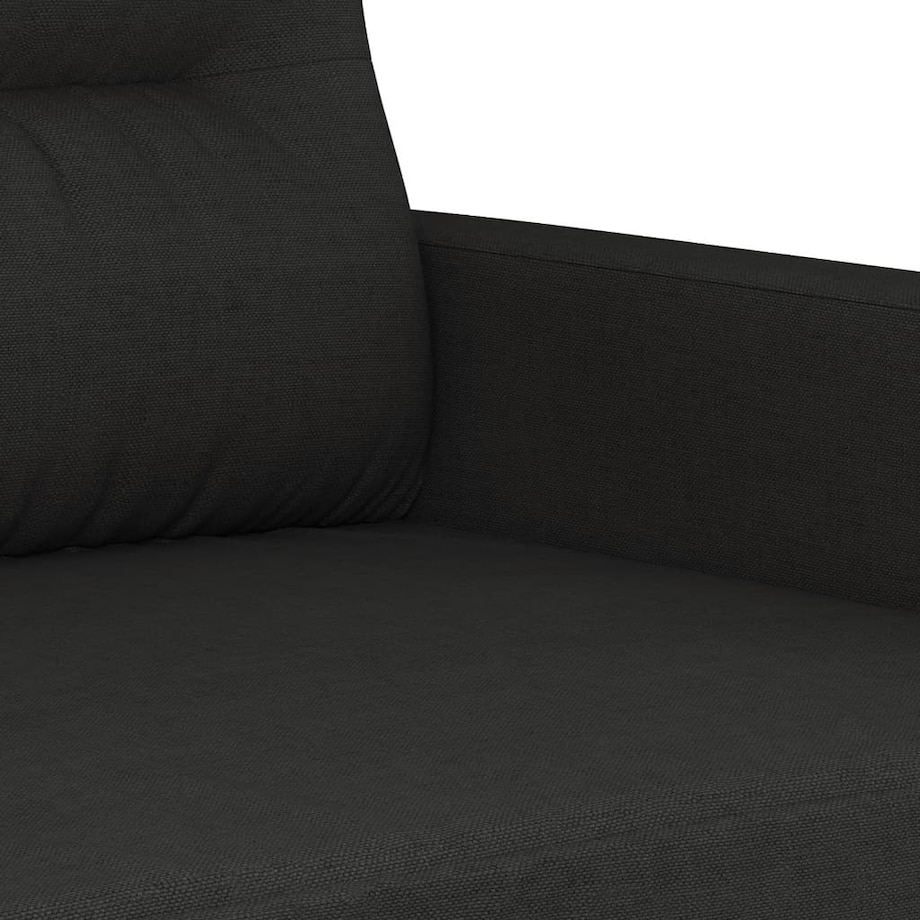 vidaXL Sofa 3-osobowa, czarna, 180 cm, tapicerowana tkaniną
