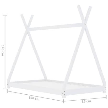 vidaXL Rama łóżka dziecięcego, biała, lite drewno sosnowe, 80 x 160 cm