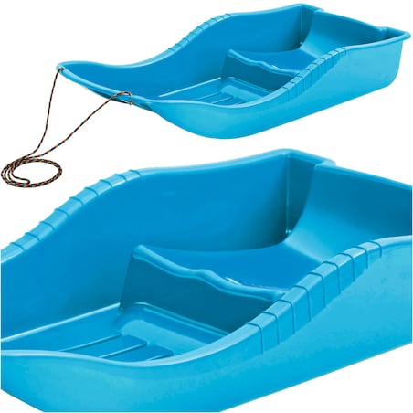 Sanki Na Śnieg Dla Dzieci Ślizg Ślizgacz Zjazdowy Z Linką Niebieskie