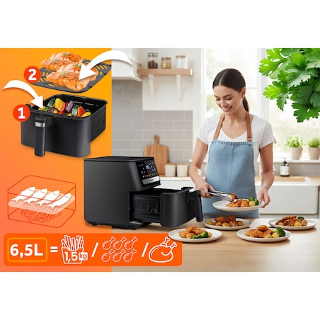Frytkownica beztłuszczowa Berdsen BD-662 Air Fryer 6,5l 1700W czarny 366200