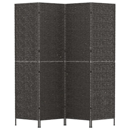 vidaXL Parawan pokojowy, 4-panelowy, czarny, 163x180 cm, hiacynt wodny
