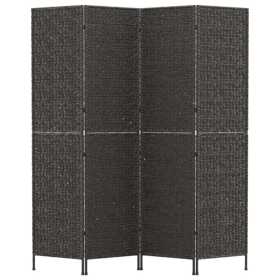 vidaXL Parawan pokojowy, 4-panelowy, czarny, 163x180 cm, hiacynt wodny