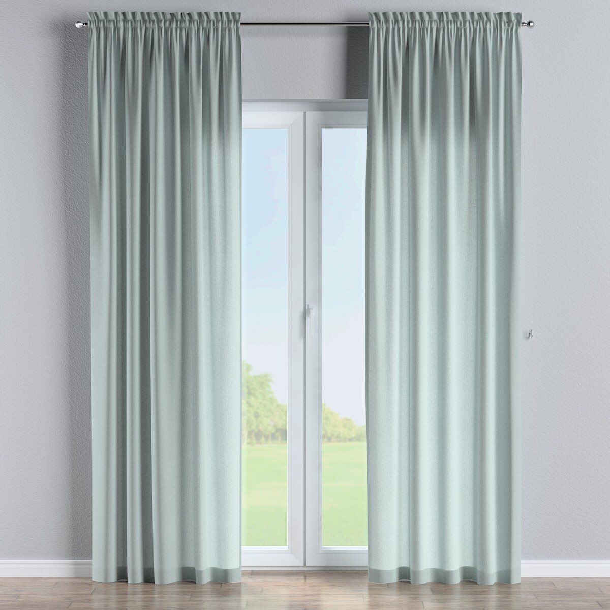 Zasłona na kanale z grzywką 1 szt. 130x245 zielony melanż