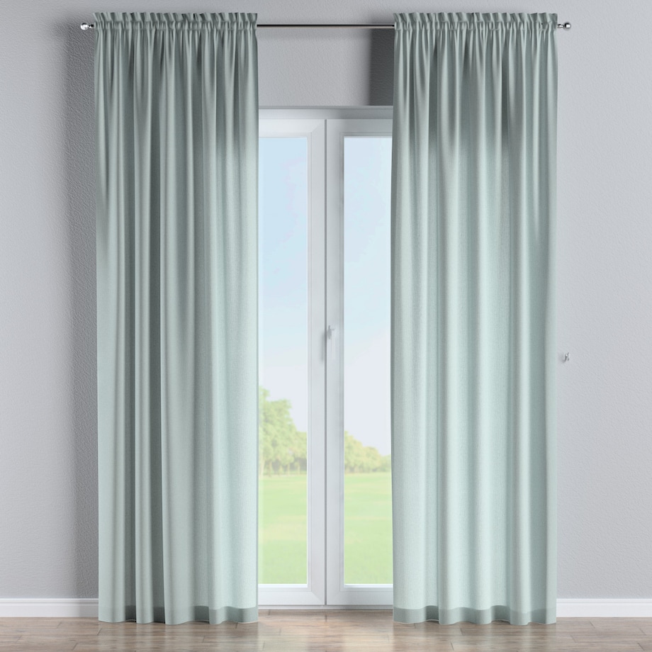 Zasłona na kanale z grzywką 1 szt. 130x245 zielony melanż