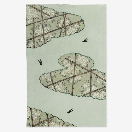 Lniany ręcznik kuchenny - japońska zielona woda