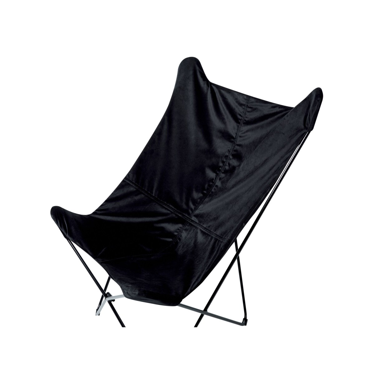 Fotel welurowy czarny NYBRO