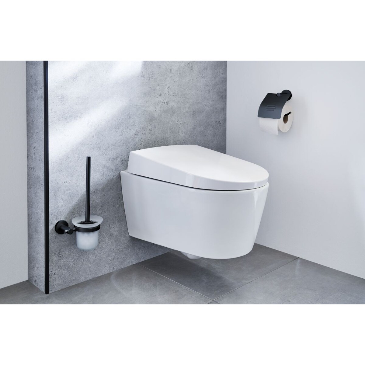 Kleine Wolke Apollo Nero Uchwyt na rolkę z pokrywą czarny