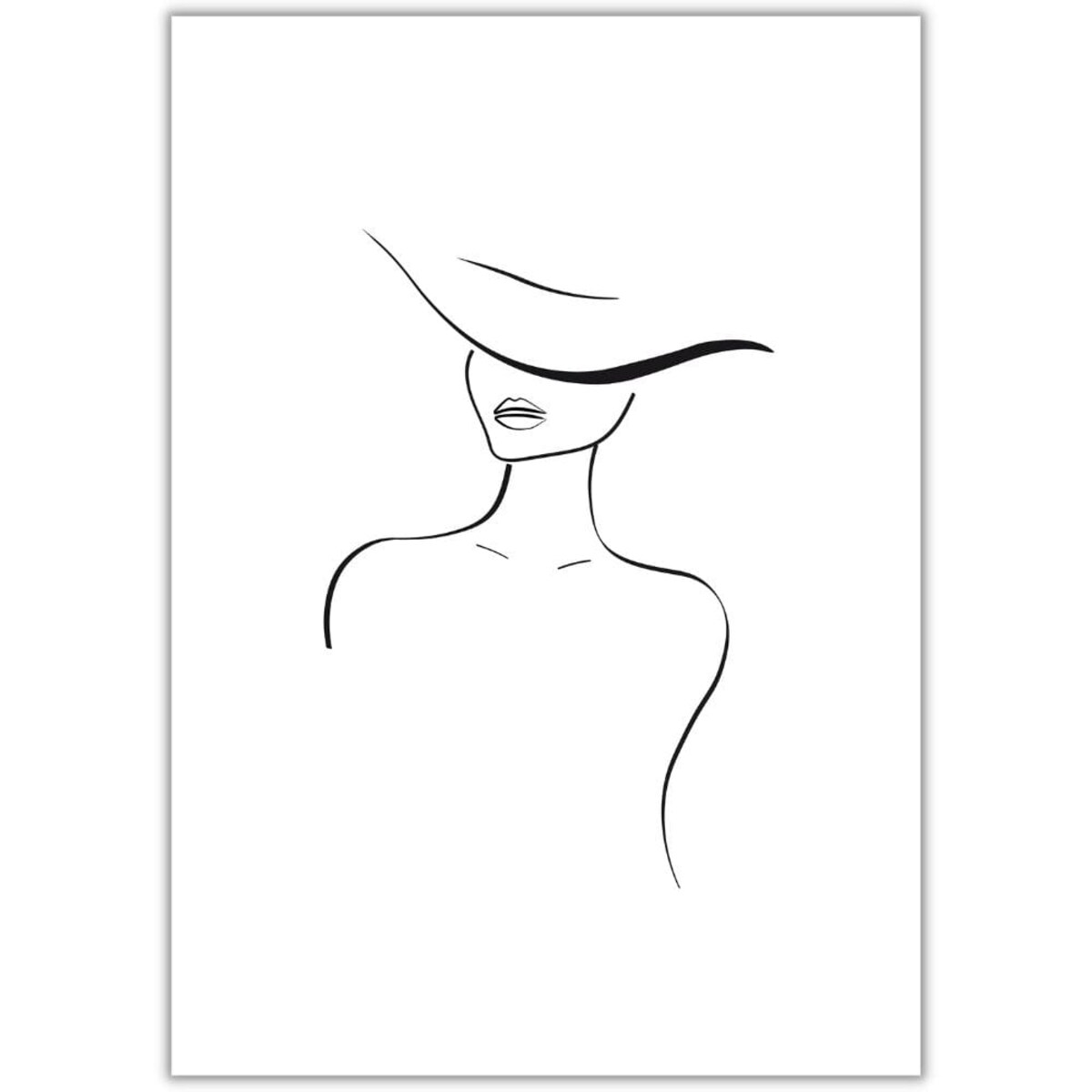 plakat line art mystery lady 2 50x70 cm