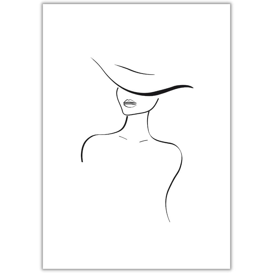plakat line art mystery lady 2 50x70 cm