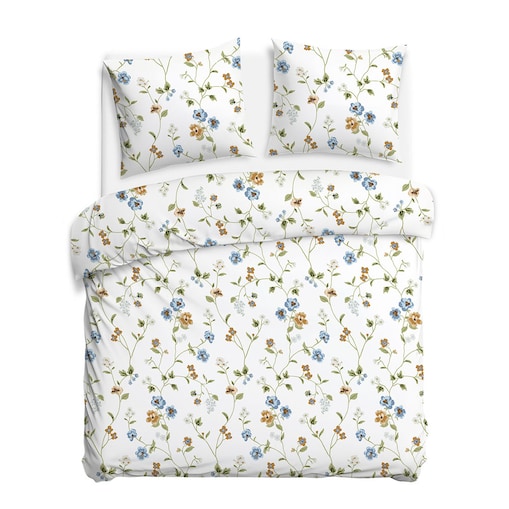Pościel bawełniana 220x200 Meadowe biała w kolorowe kwiaty, Cottonlove