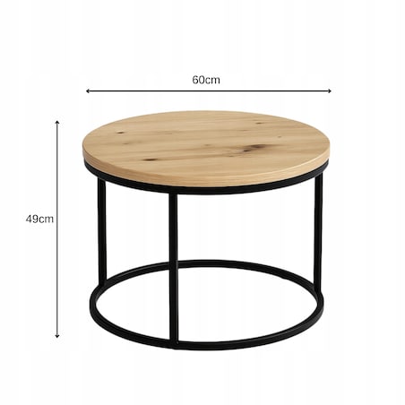 Stolik Kawowy ARTISAN 60 cm Metal Minimalizm Industrialny Styl SOFT LOFT