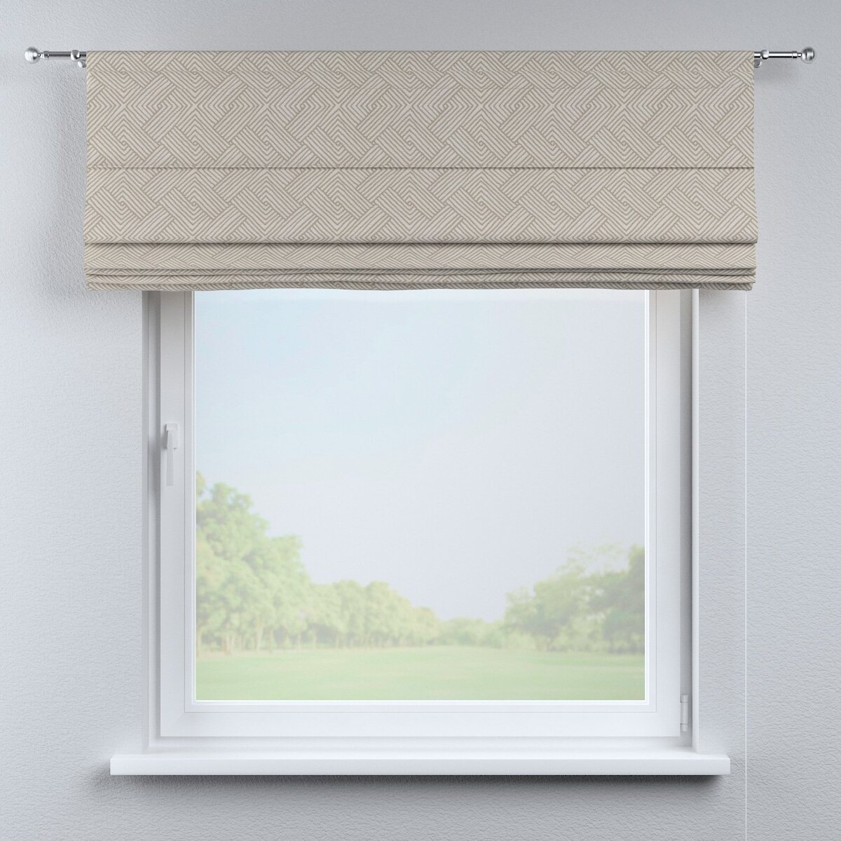 Roleta rzymska Torino, beżowo-kremowe geometryczne wzory, Sunny