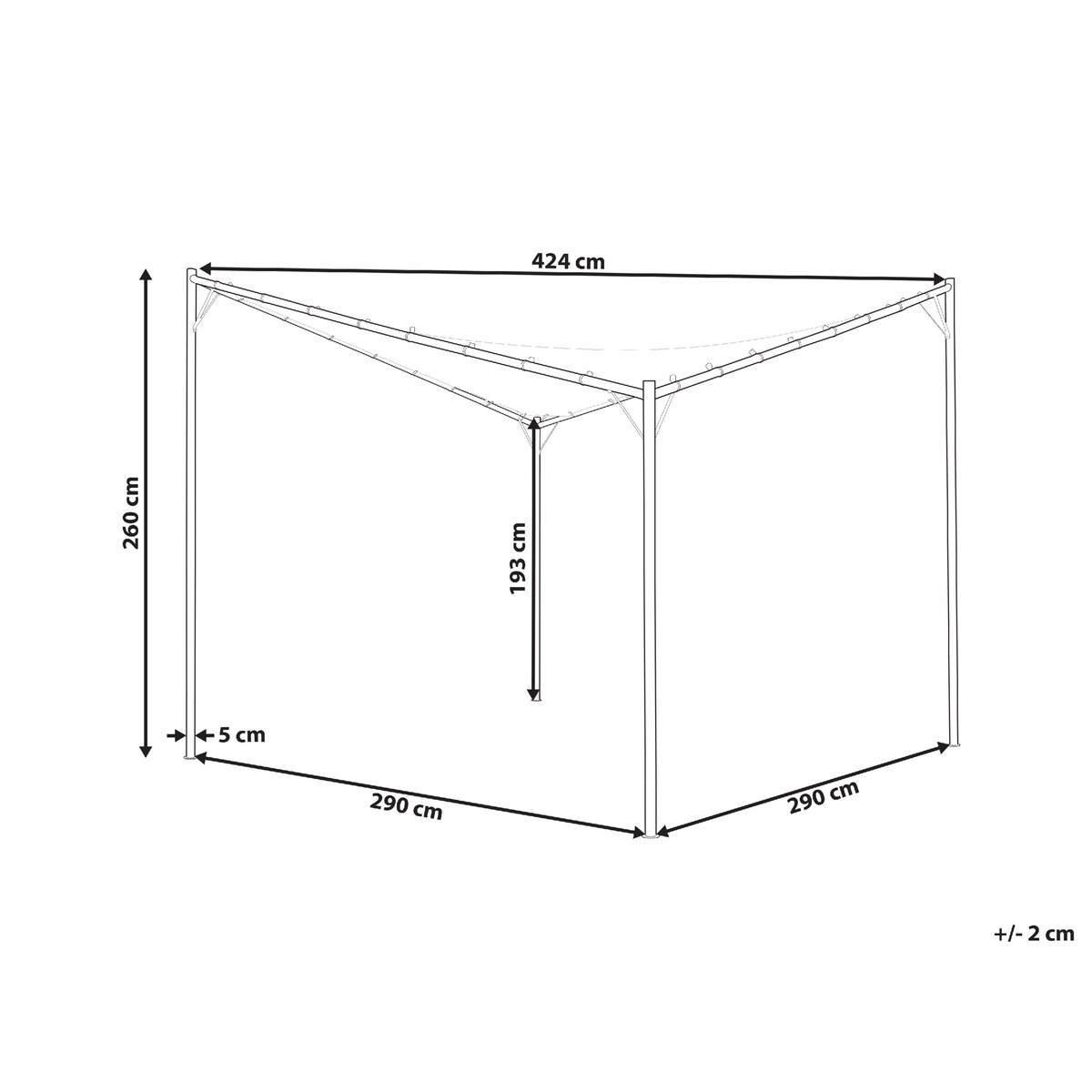 Pawilon ogrodowy AVENTINE Metal 300 cm 300 cm Beżowy