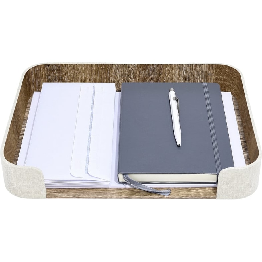Taca do organizera na biurko Stackers jasnobeżowa lniana